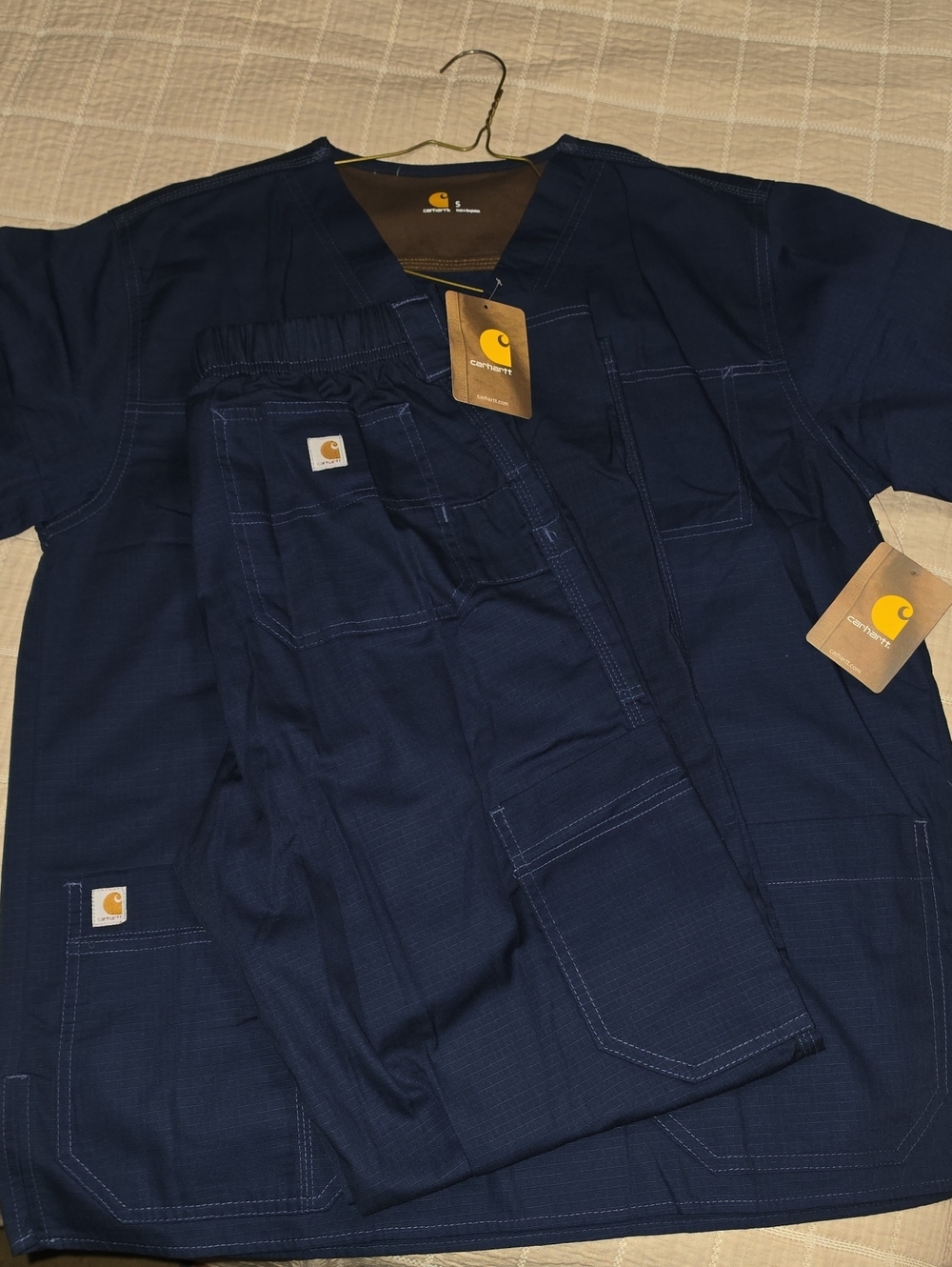 Carhartt Deep Navy Utility Scrub Set with Pocket Details